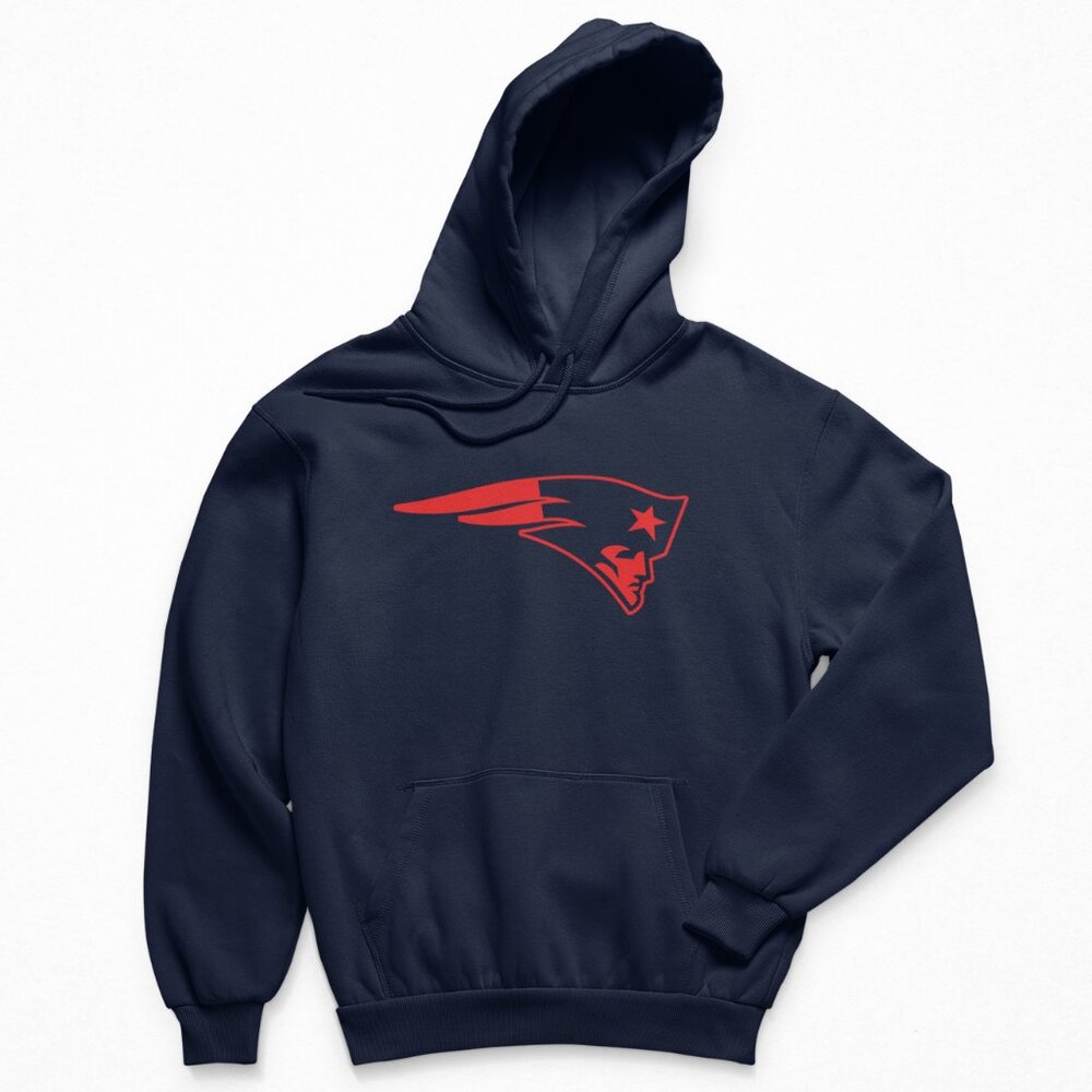 NEW England Patriots Team Color Pop Logo Fleece Pullover Hoodie NAVY